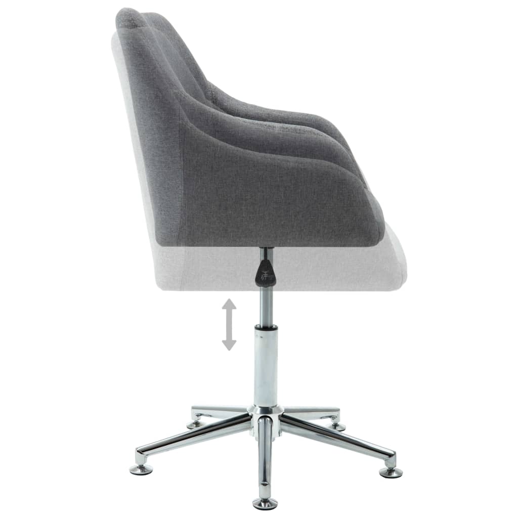 vidaXL Swivel Dining Chair Light Grey Fabric