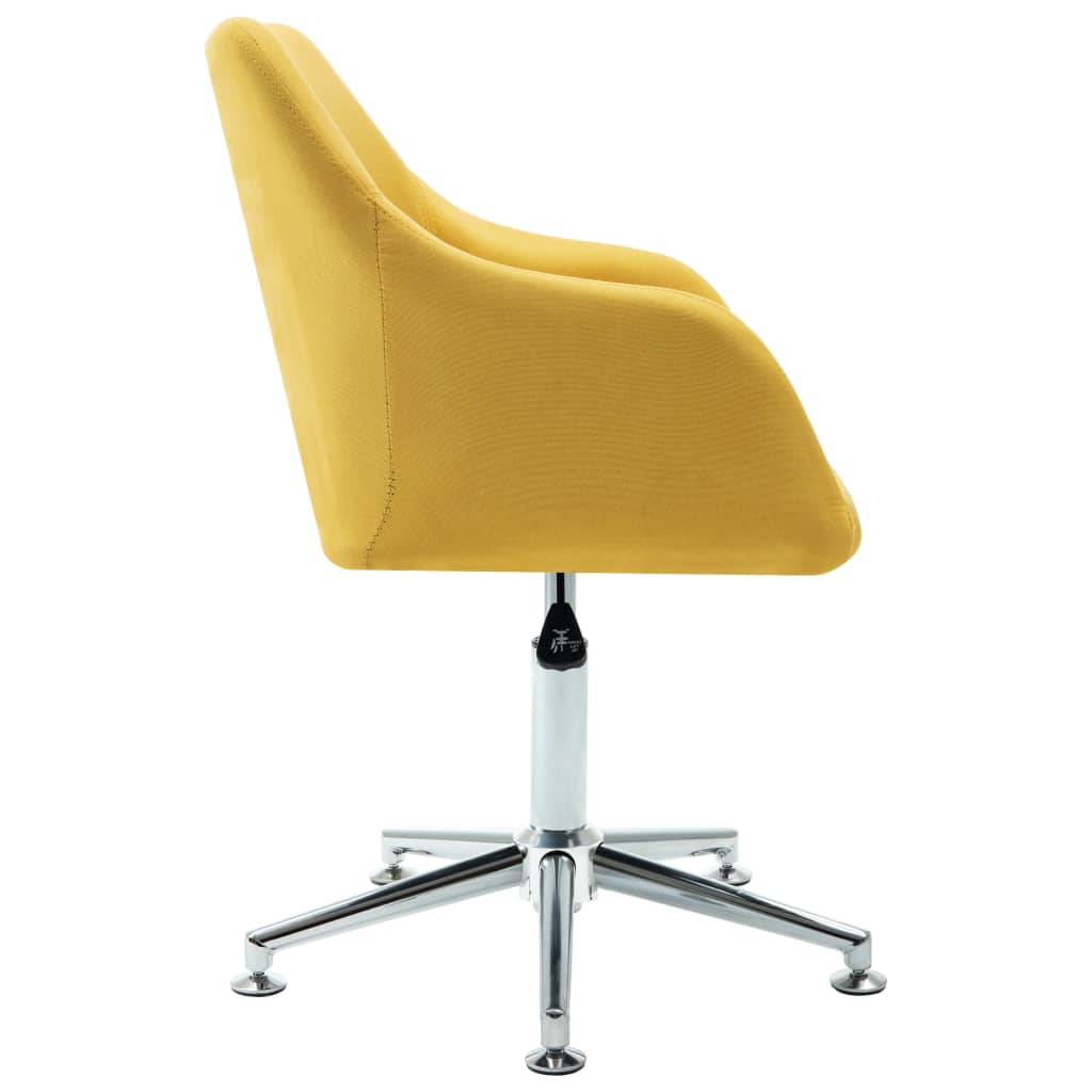 vidaXL Swivel Dining Chair Yellow Fabric