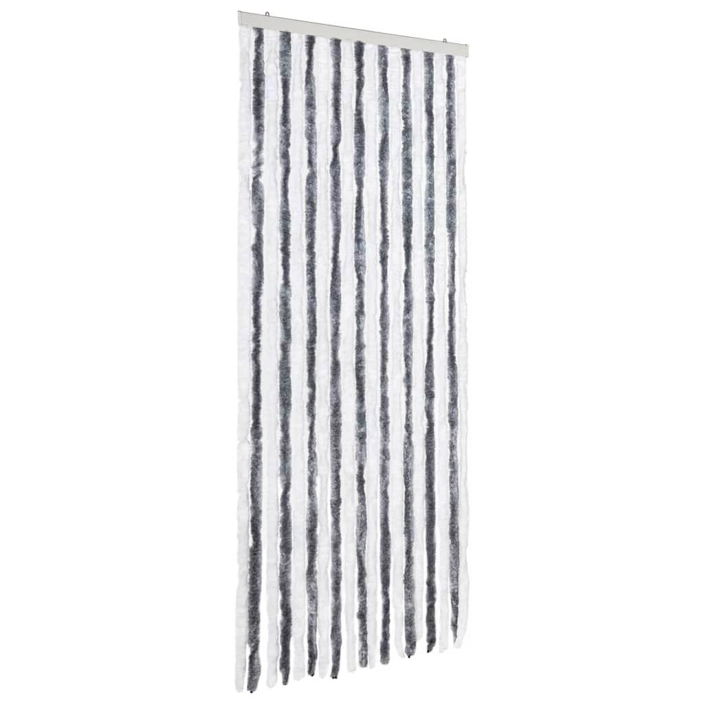 vidaXL Insect Curtain Grey and White 56x185 cm Chenille