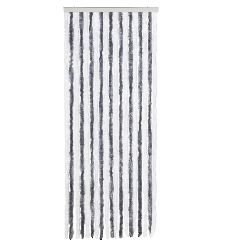 vidaXL Insect Curtain Grey and White 56x185 cm Chenille