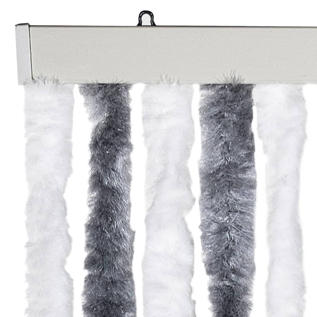 vidaXL Insect Curtain Grey and White 56x185 cm Chenille