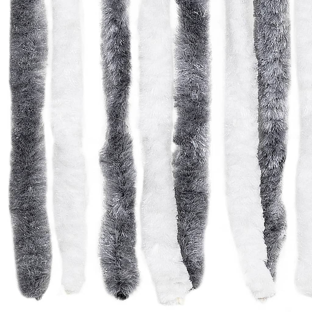vidaXL Insect Curtain Grey and White 56x185 cm Chenille
