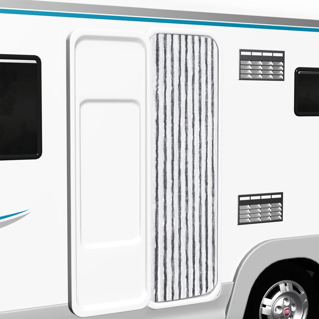 vidaXL Insect Curtain Grey and White 56x185 cm Chenille