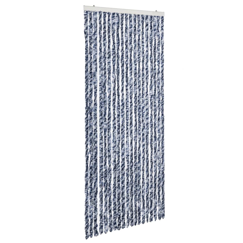 vidaXL Insect Curtain Blue, White and Silver 56x185 cm Chenille