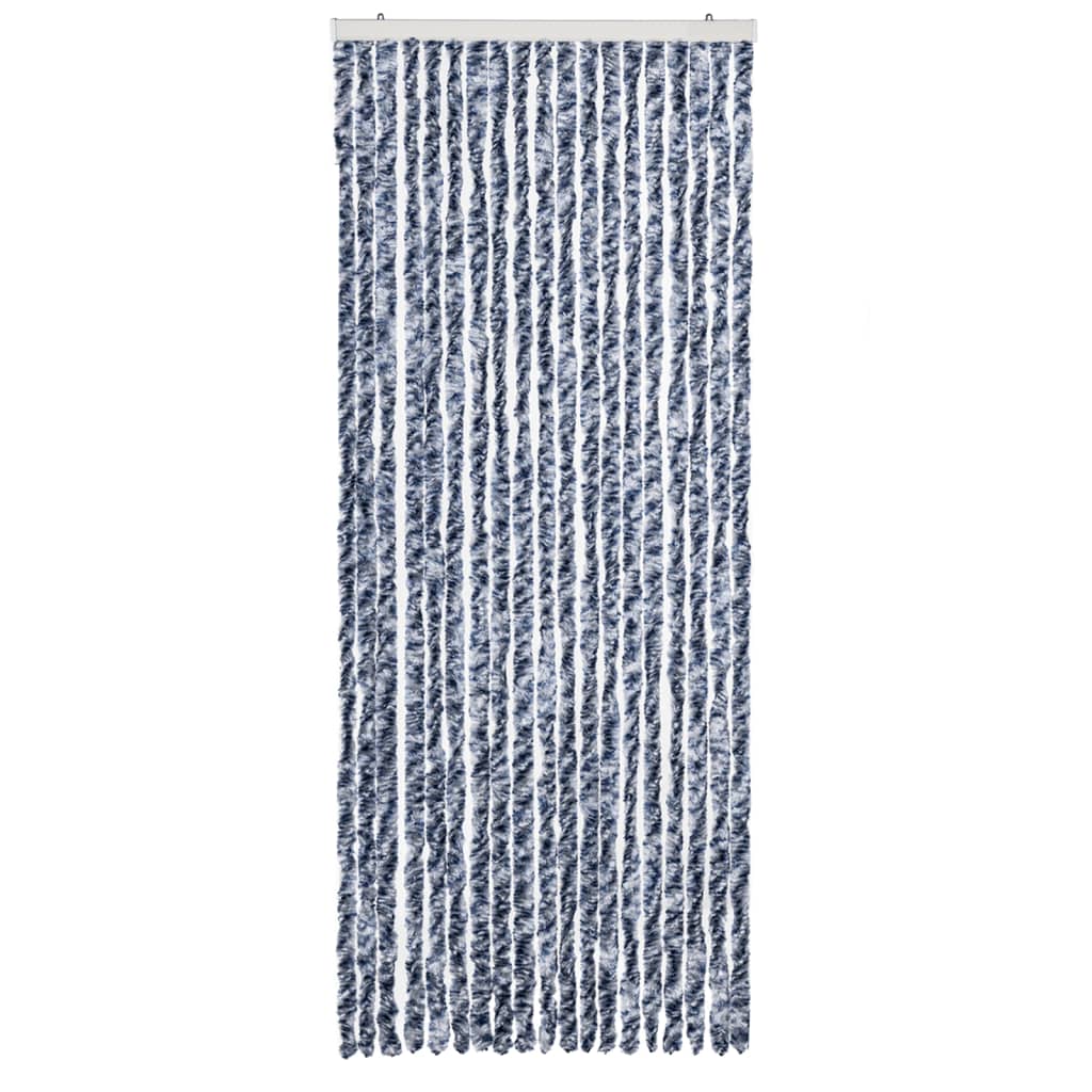 vidaXL Insect Curtain Blue, White and Silver 56x185 cm Chenille