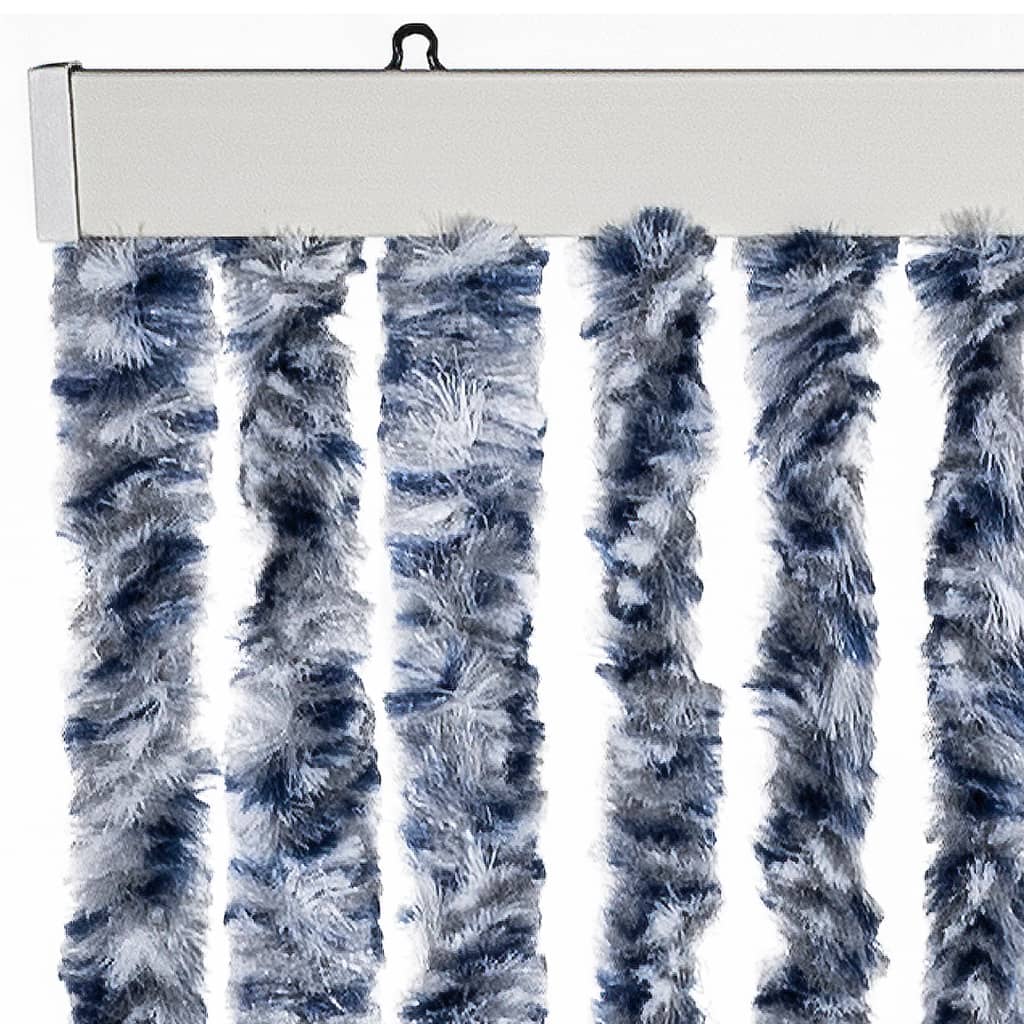 vidaXL Insect Curtain Blue, White and Silver 56x185 cm Chenille