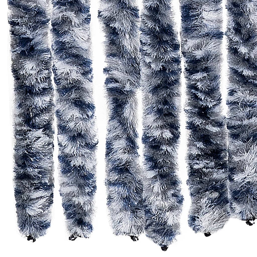 vidaXL Insect Curtain Blue, White and Silver 56x185 cm Chenille