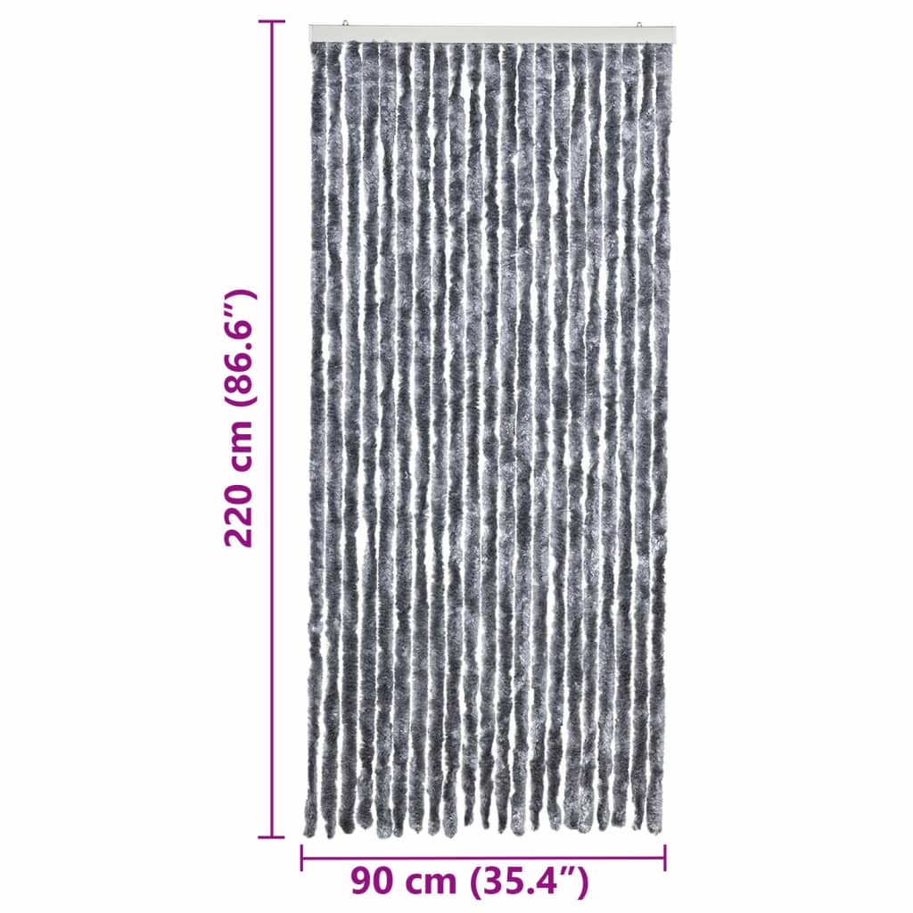 vidaXL Insect Curtain Silver 90x220 cm Chenille
