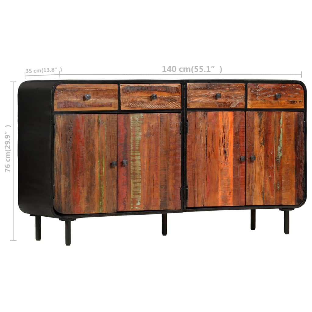 vidaXL Sideboard Solid Reclaimed Wood 140x35x76 cm
