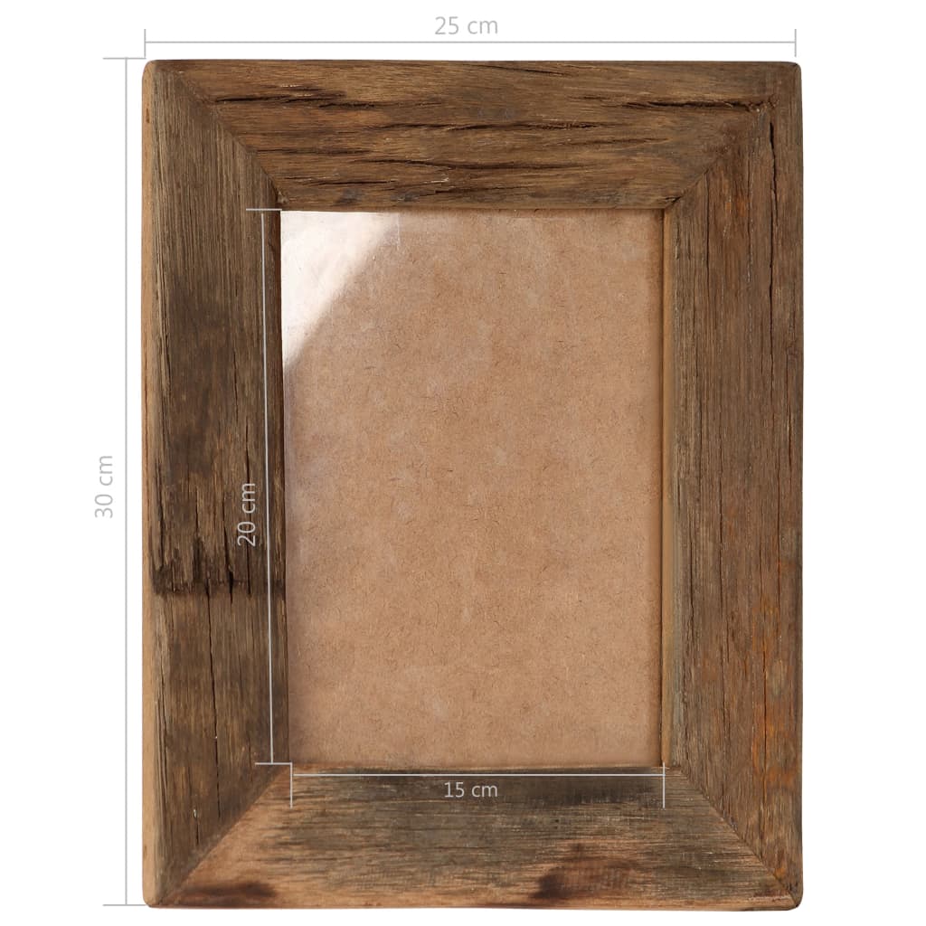 vidaXL Photo Frames 2 pcs 25x30 cm Solid Reclaimed Wood and Glass