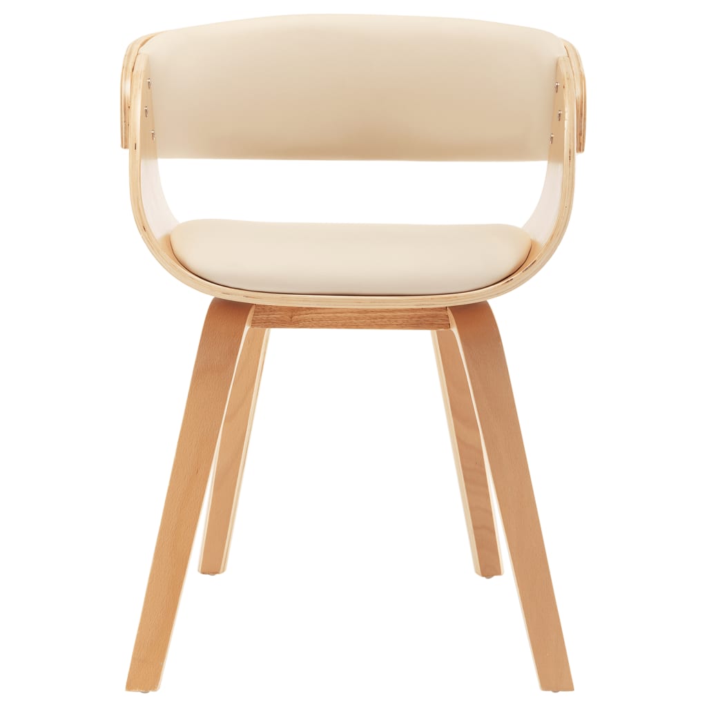 vidaXL Dining Chair Cream Bent Wood and Faux Leather