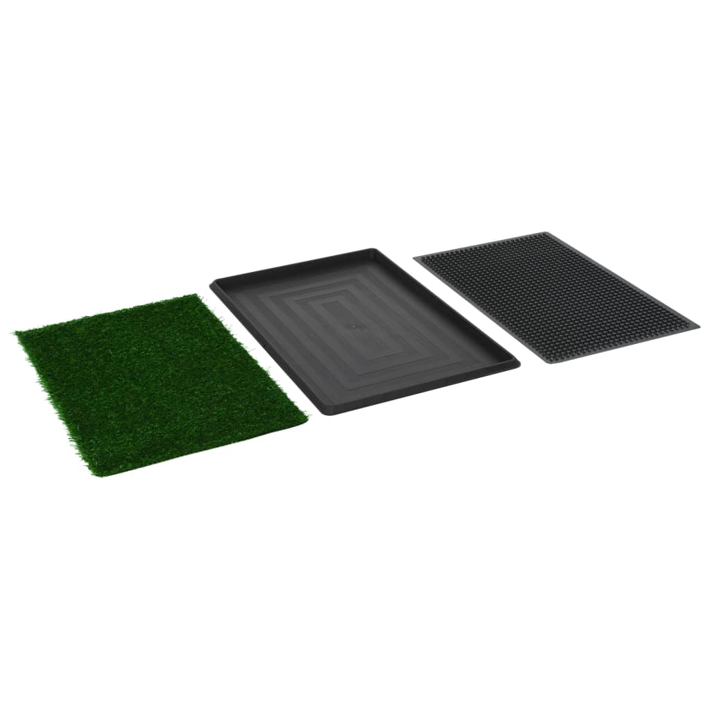 vidaXL Pet Toilet with Tray & Faux Turf Green 76x51x3 cm WC