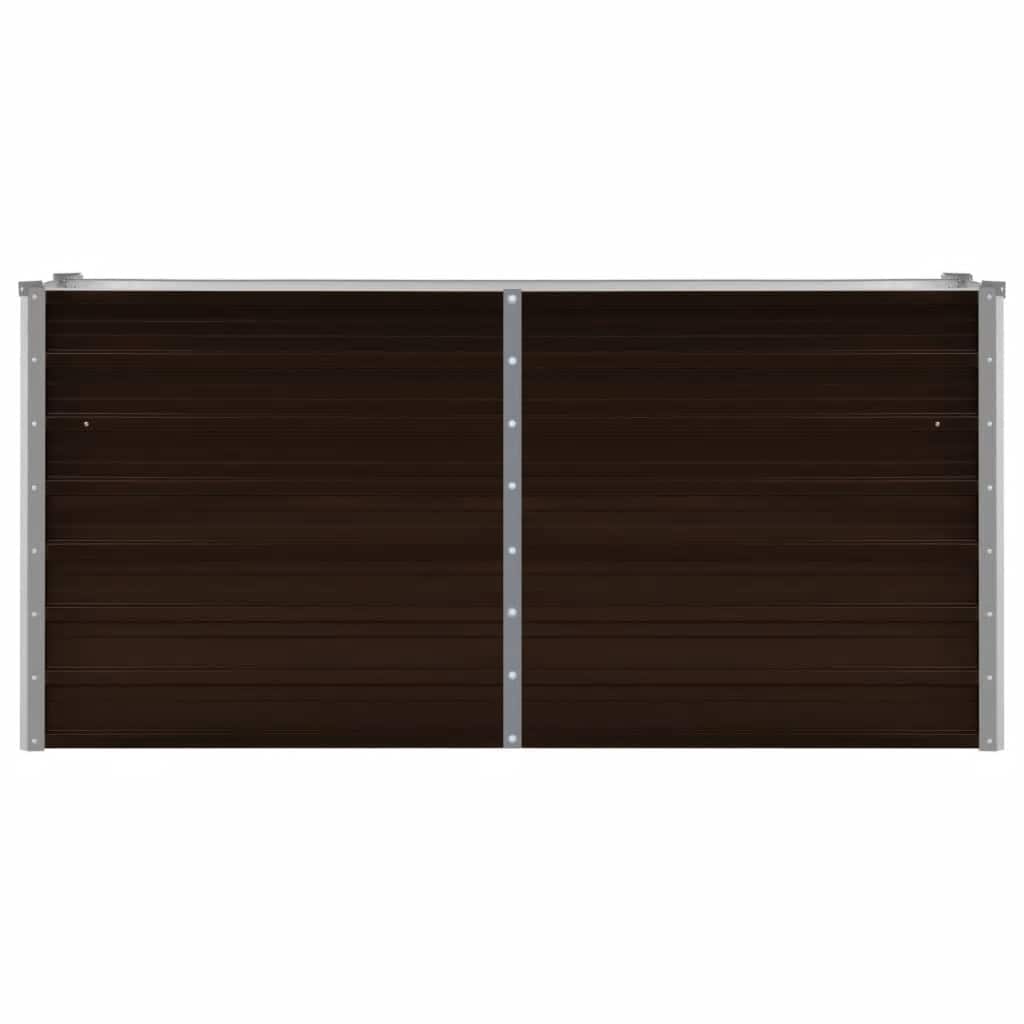 vidaXL Garden Raised Bed Brown 160x40x77 cm Galvanised Steel