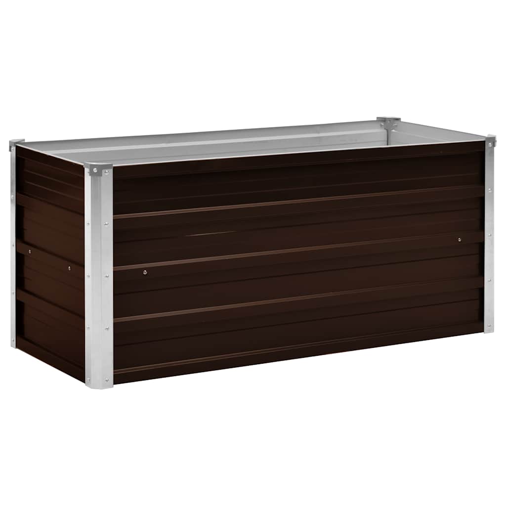 vidaXL Garden Raised Bed Brown 100x40x45 cm Galvanised Steel