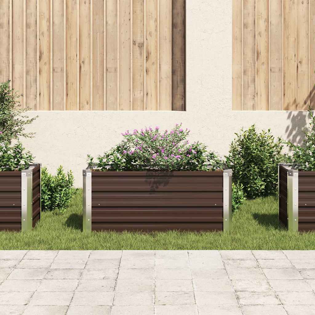 vidaXL Garden Raised Bed Brown 100x40x45 cm Galvanised Steel