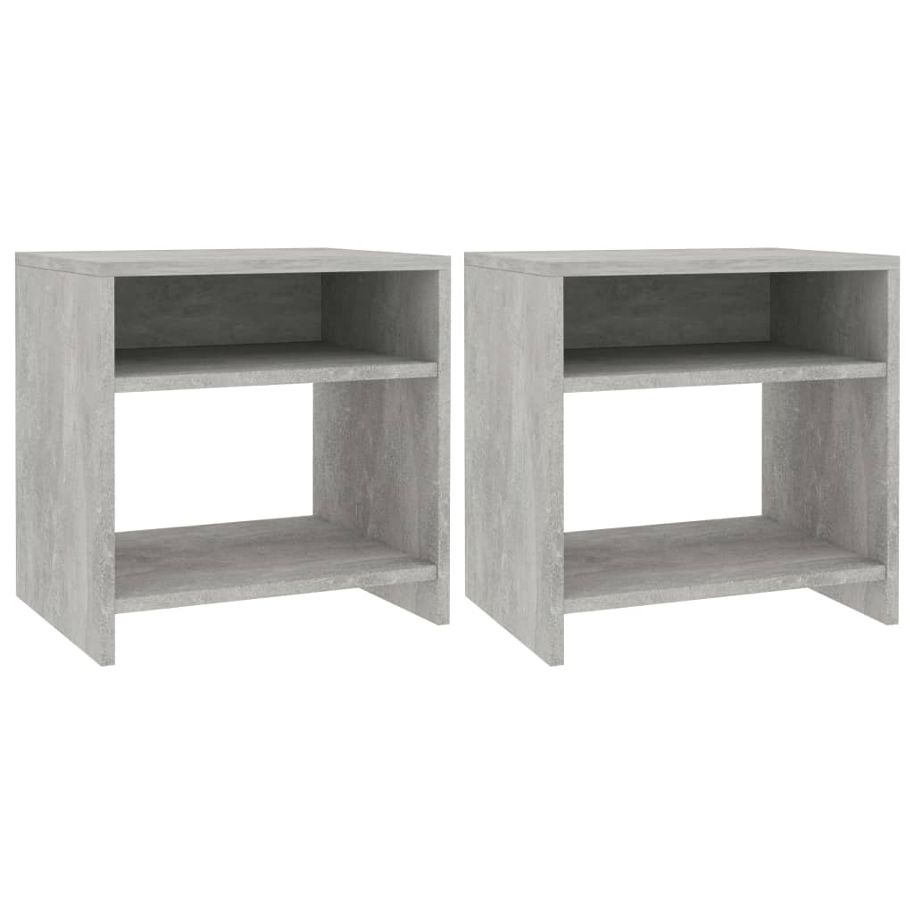 vidaXL Bedside Cabinets 2 pcs Concrete Grey 40x30x40 cm Engineered Wood