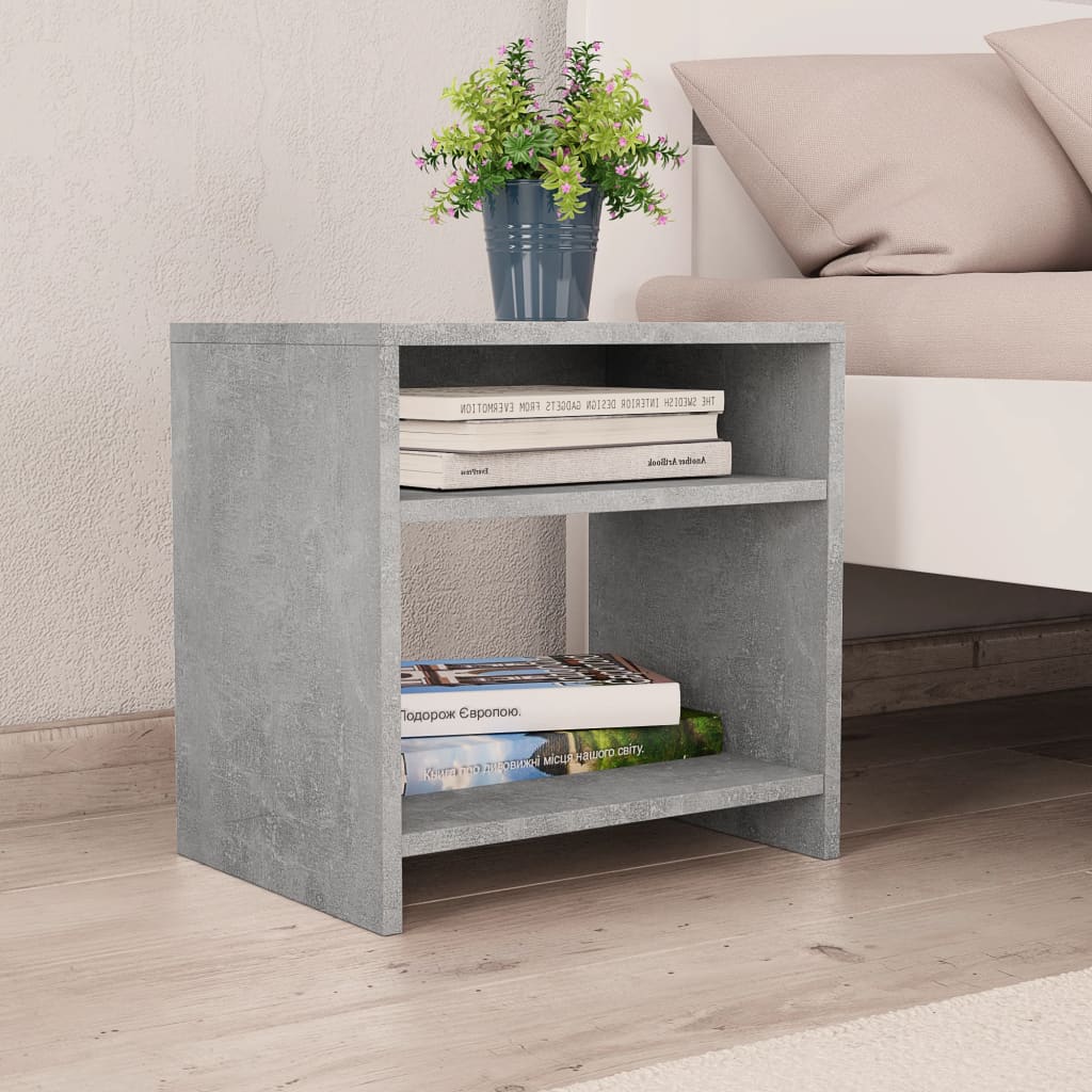 vidaXL Bedside Cabinets 2 pcs Concrete Grey 40x30x40 cm Engineered Wood