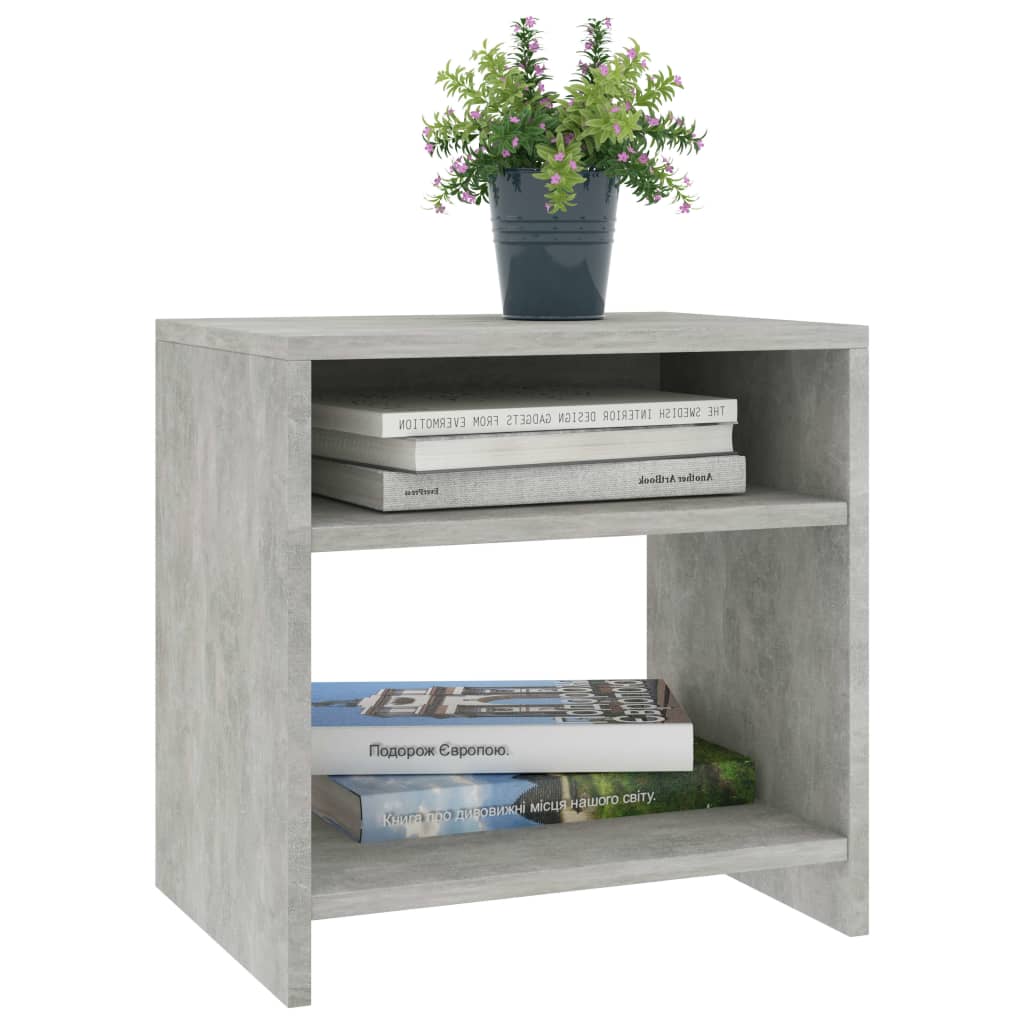 vidaXL Bedside Cabinets 2 pcs Concrete Grey 40x30x40 cm Engineered Wood