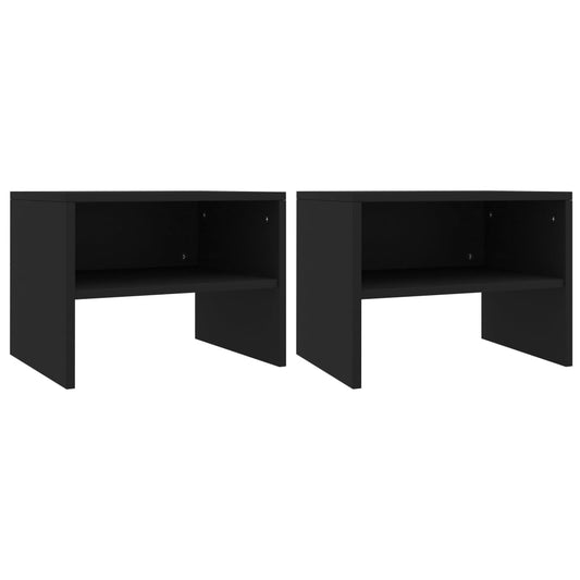 vidaXL Bedside Cabinets 2 pcs Black 40x30x30 cm Engineered Wood