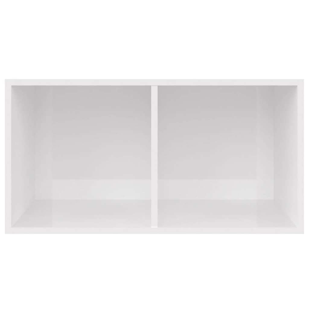 vidaXL Vinyl Storage Box High Gloss White 71x34x36 cm Engineered Wood