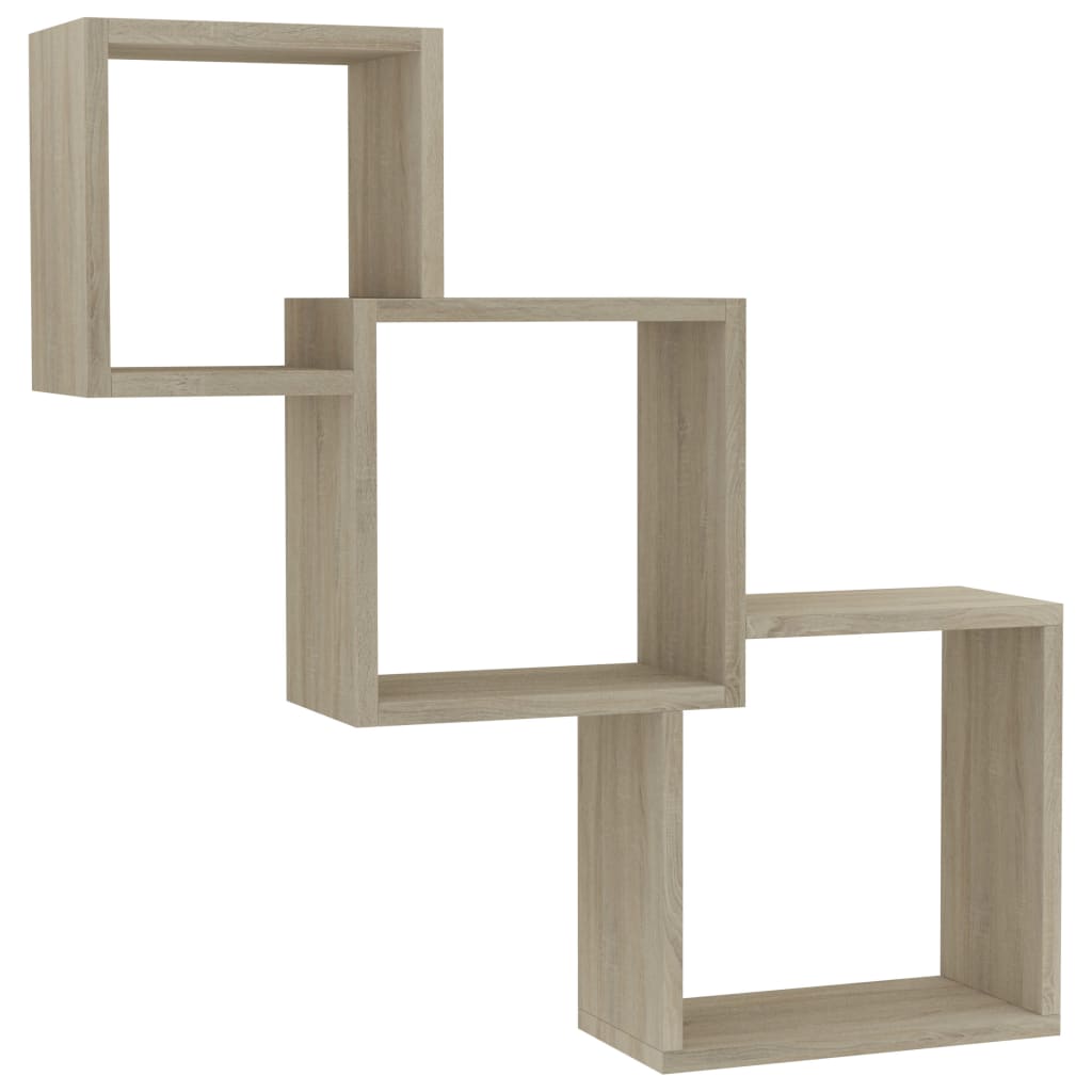 vidaXL Cube Wall Shelves Sonoma Oak 68x15x68 cm Engineered Wood