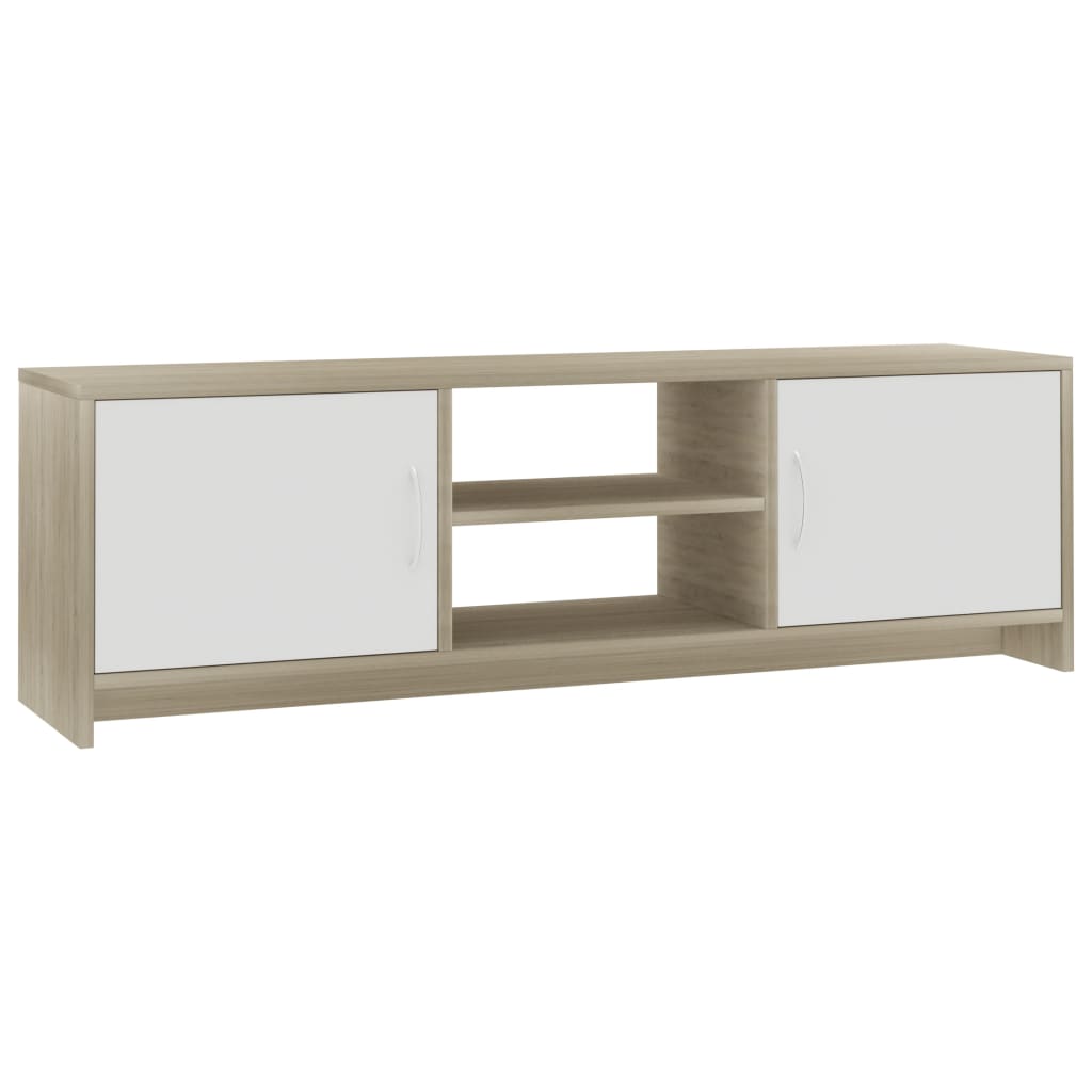 vidaXL TV Cabinet White and Sonoma Oak 120x30x37.5 cm Engineered Wood
