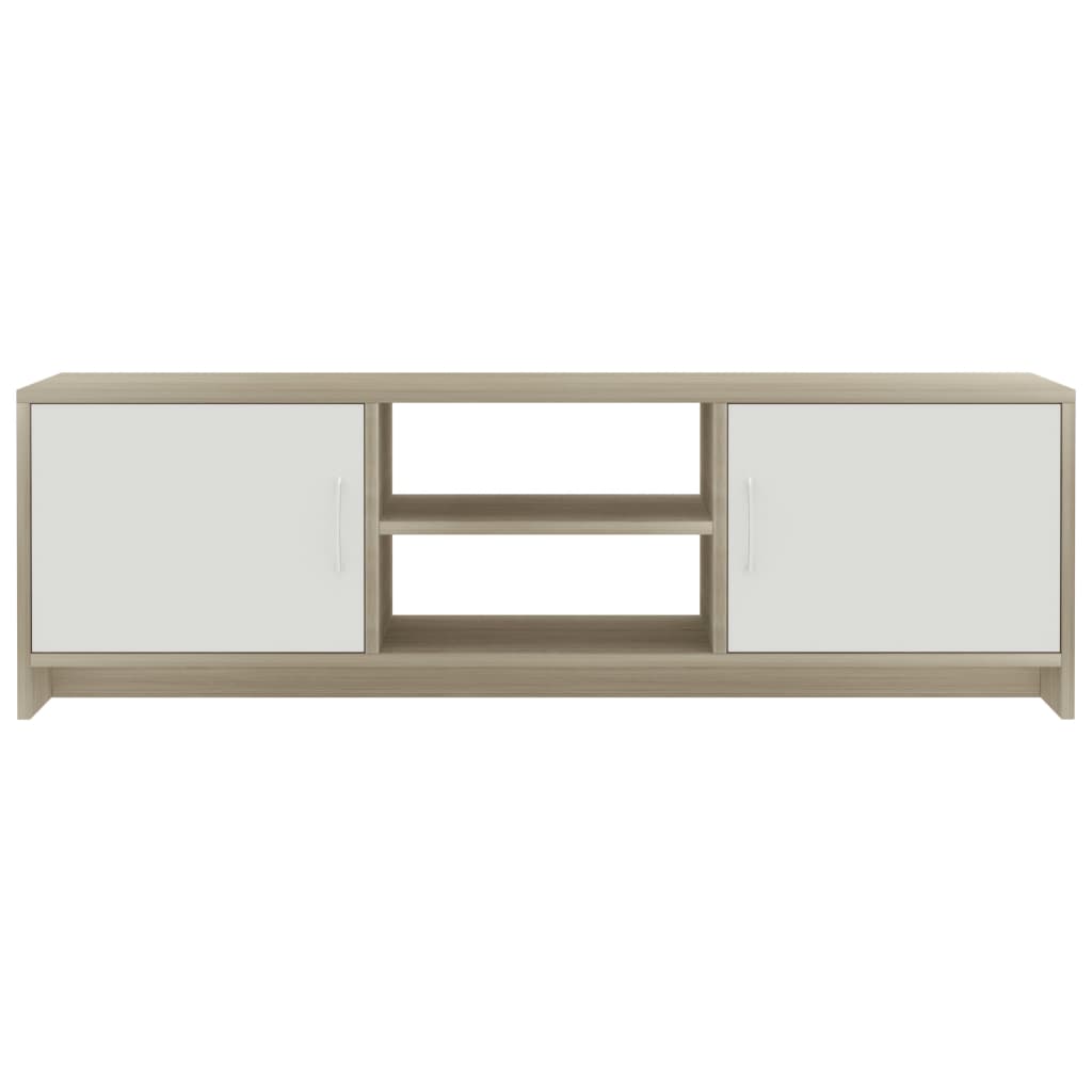 vidaXL TV Cabinet White and Sonoma Oak 120x30x37.5 cm Engineered Wood