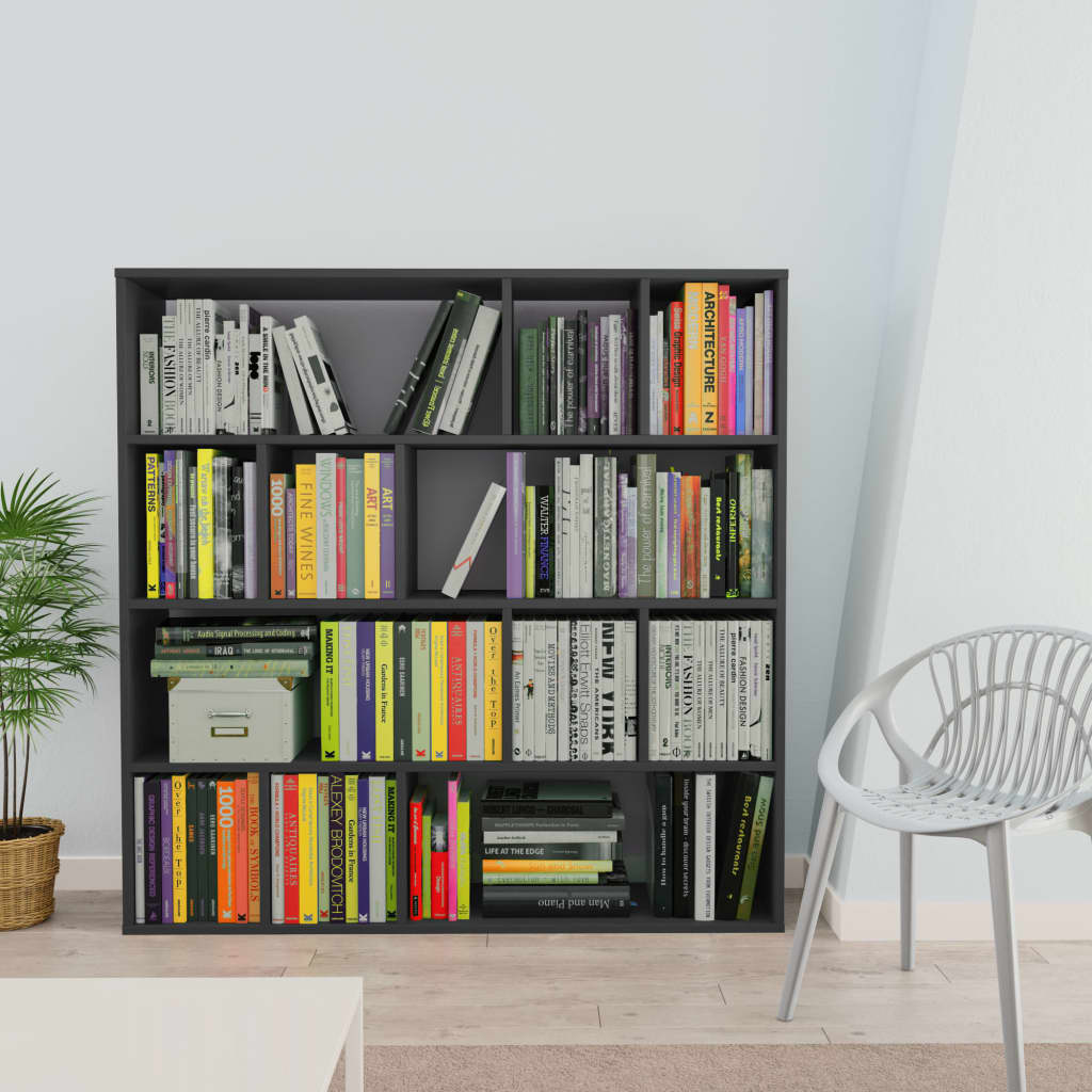 vidaXL Room Divider/Book Cabinet Grey 110x24x110 cm Engineered Wood