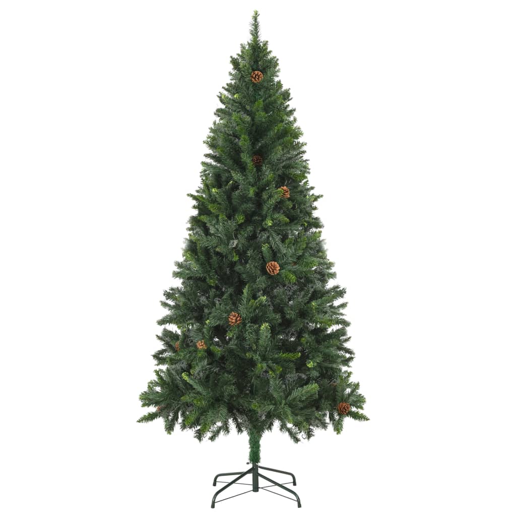 vidaXL Artificial Christmas Tree with Pine Cones Green 180 cm