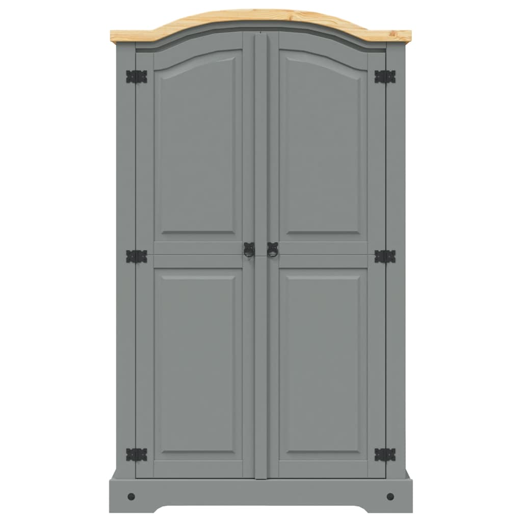 vidaXL Wardrobe Mexican Pine Corona Range 2 Doors Grey