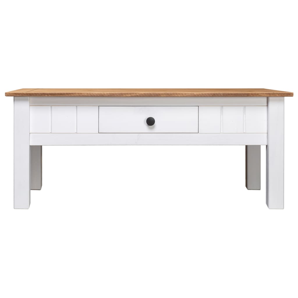 vidaXL Coffee Table White 100x60x45 cm Solid Pine Wood Panama Range
