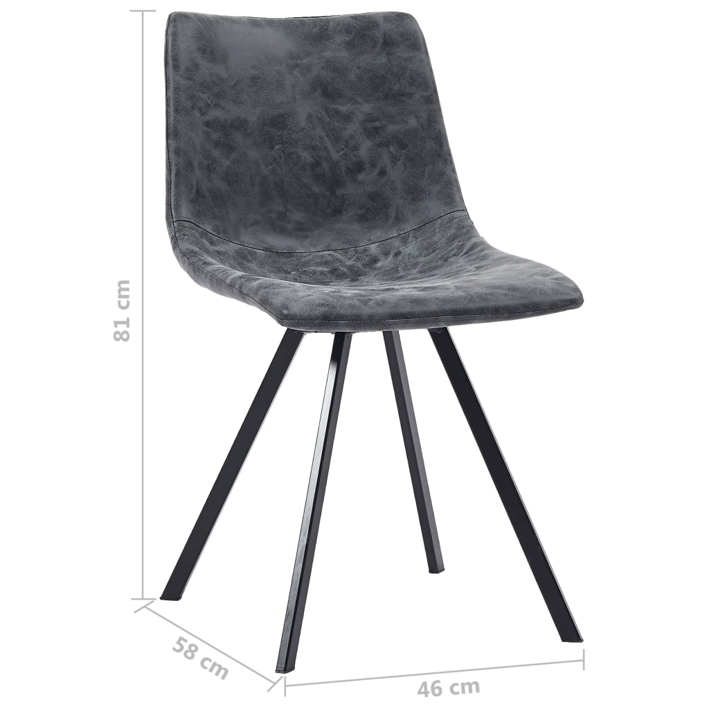 vidaXL Dining Chairs 4 pcs Black Faux Leather