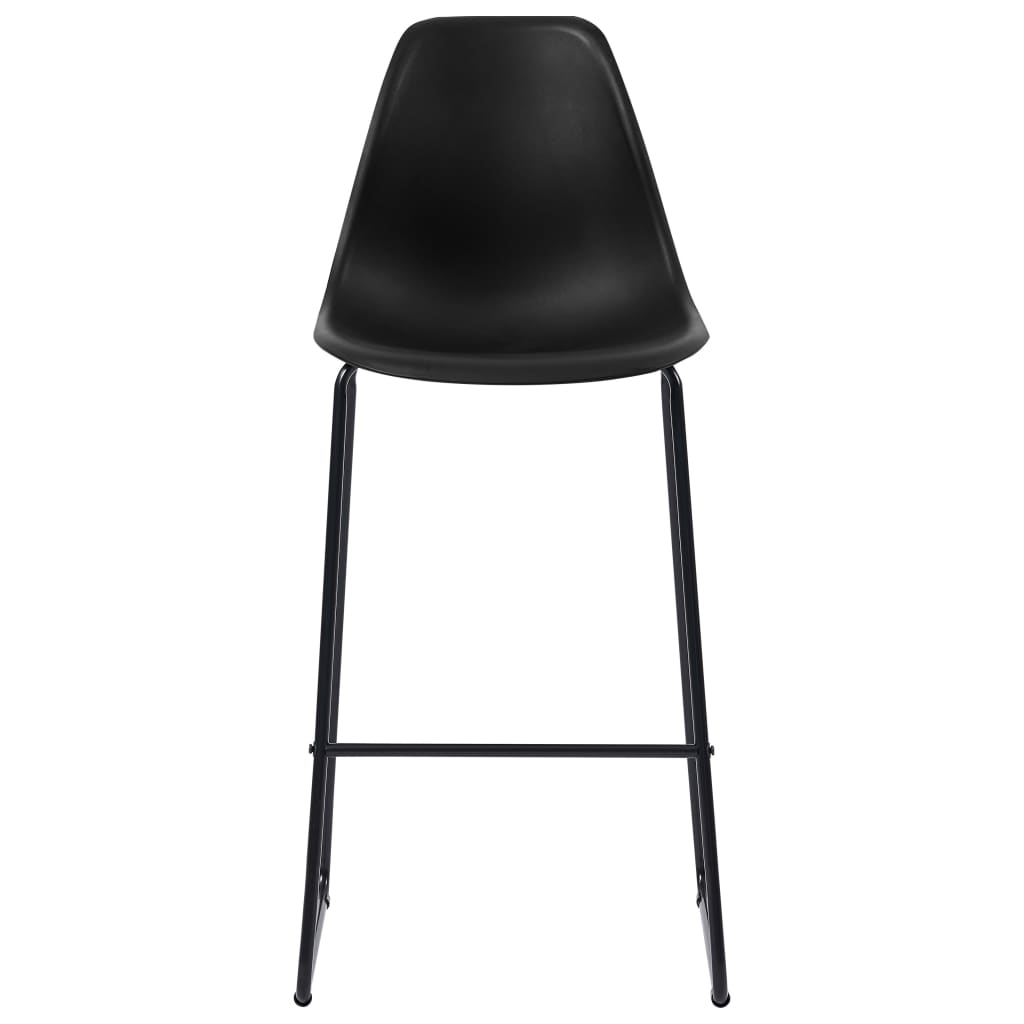 vidaXL Bar Chairs 2 pcs Black Plastic