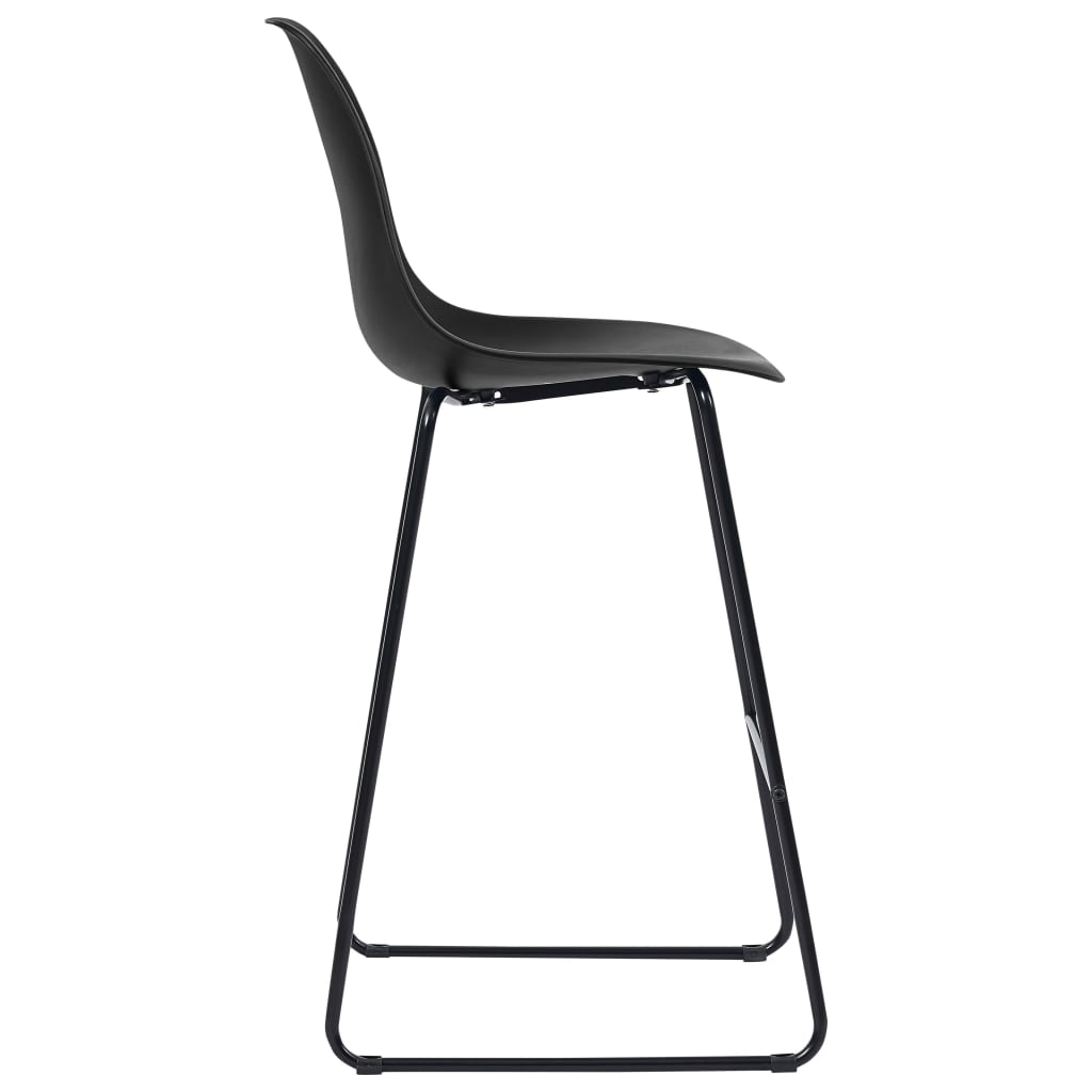 vidaXL Bar Chairs 2 pcs Black Plastic
