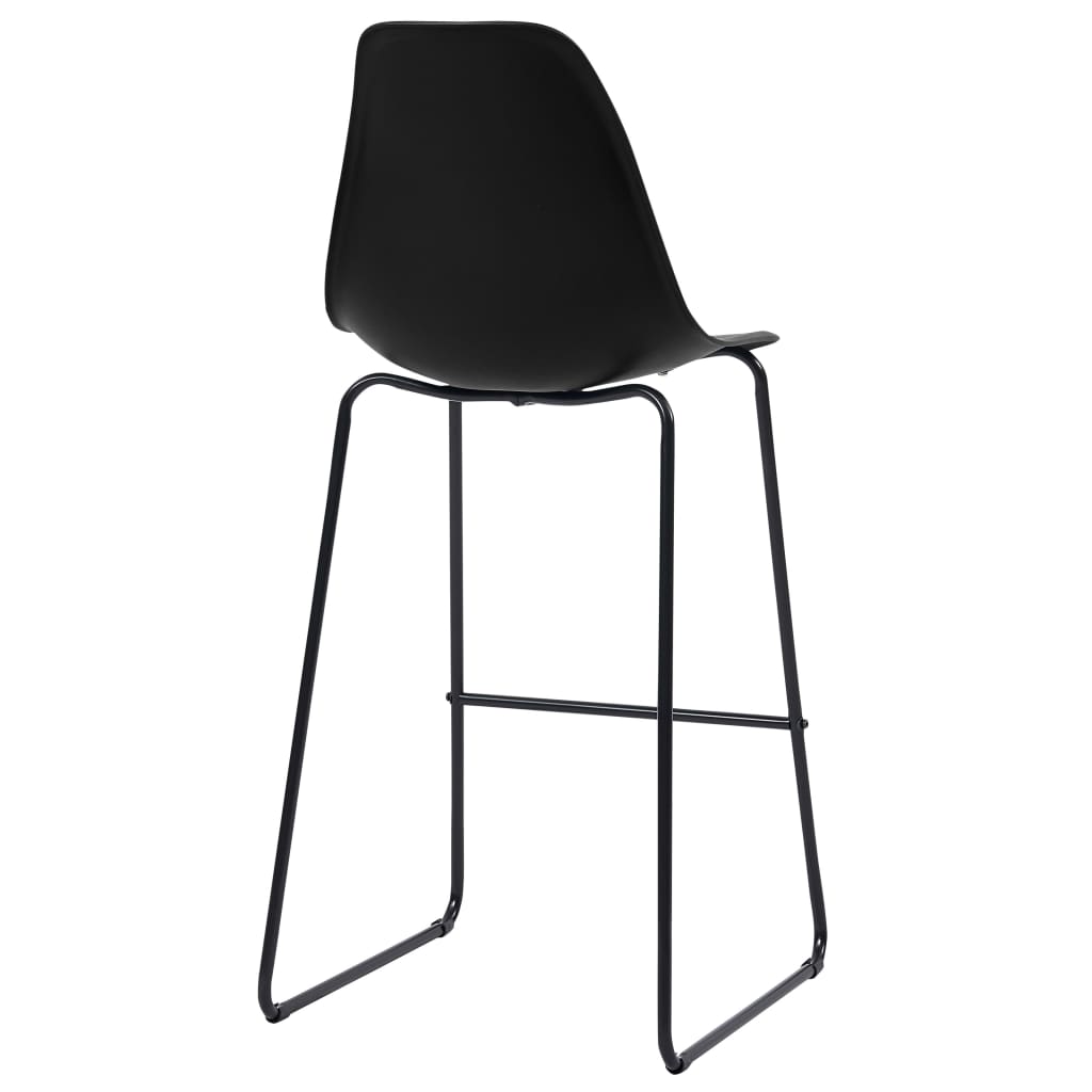 vidaXL Bar Chairs 2 pcs Black Plastic
