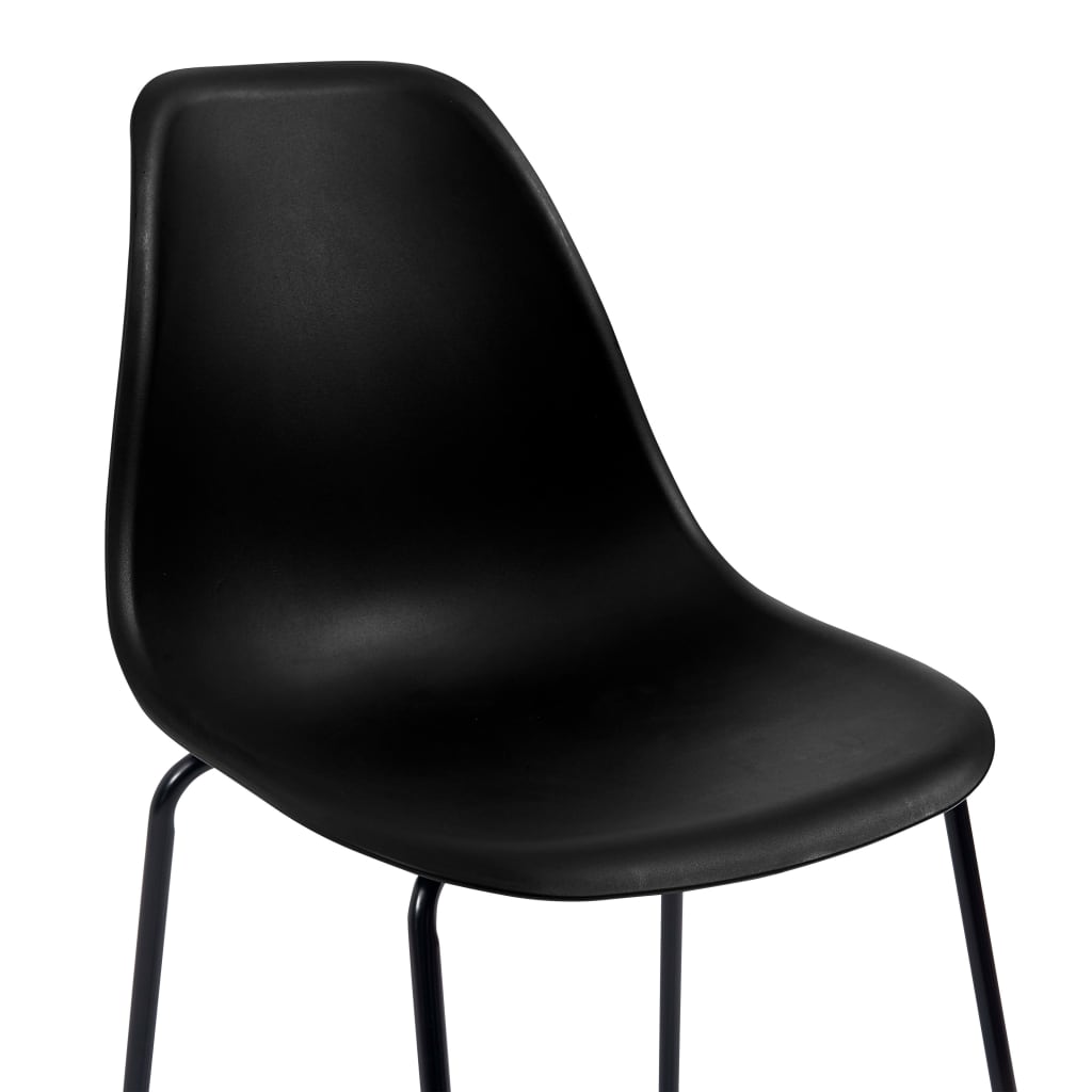 vidaXL Bar Chairs 2 pcs Black Plastic