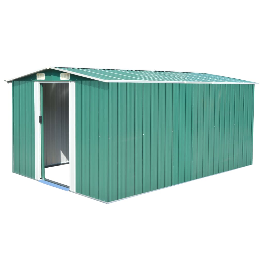 vidaXL Garden Shed 257x392x181 cm Metal Green