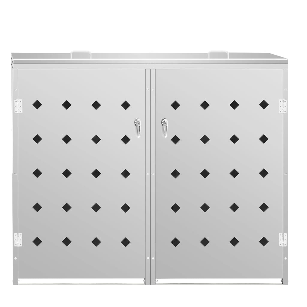 vidaXL Double Wheelie Bin Shed 240 L Stainless Steel