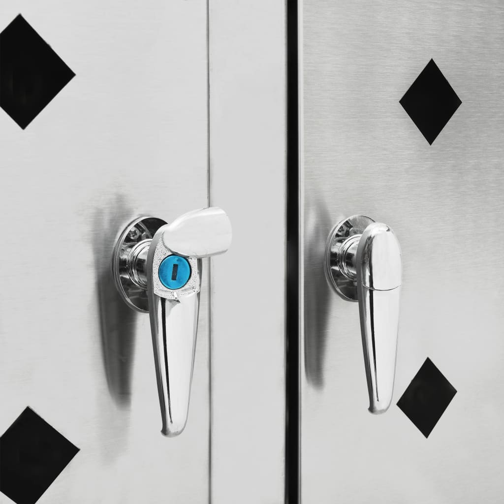 vidaXL Double Wheelie Bin Shed 240 L Stainless Steel