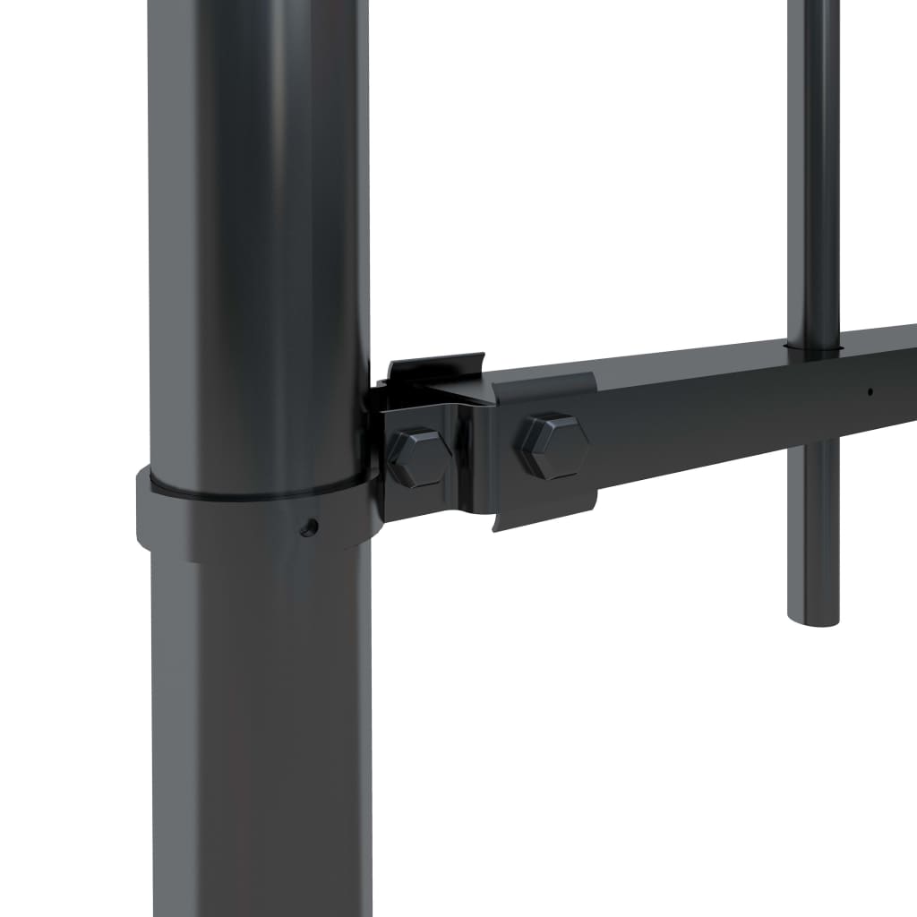 vidaXL Garden Fence with Spear Top Steel 3.4 m Black