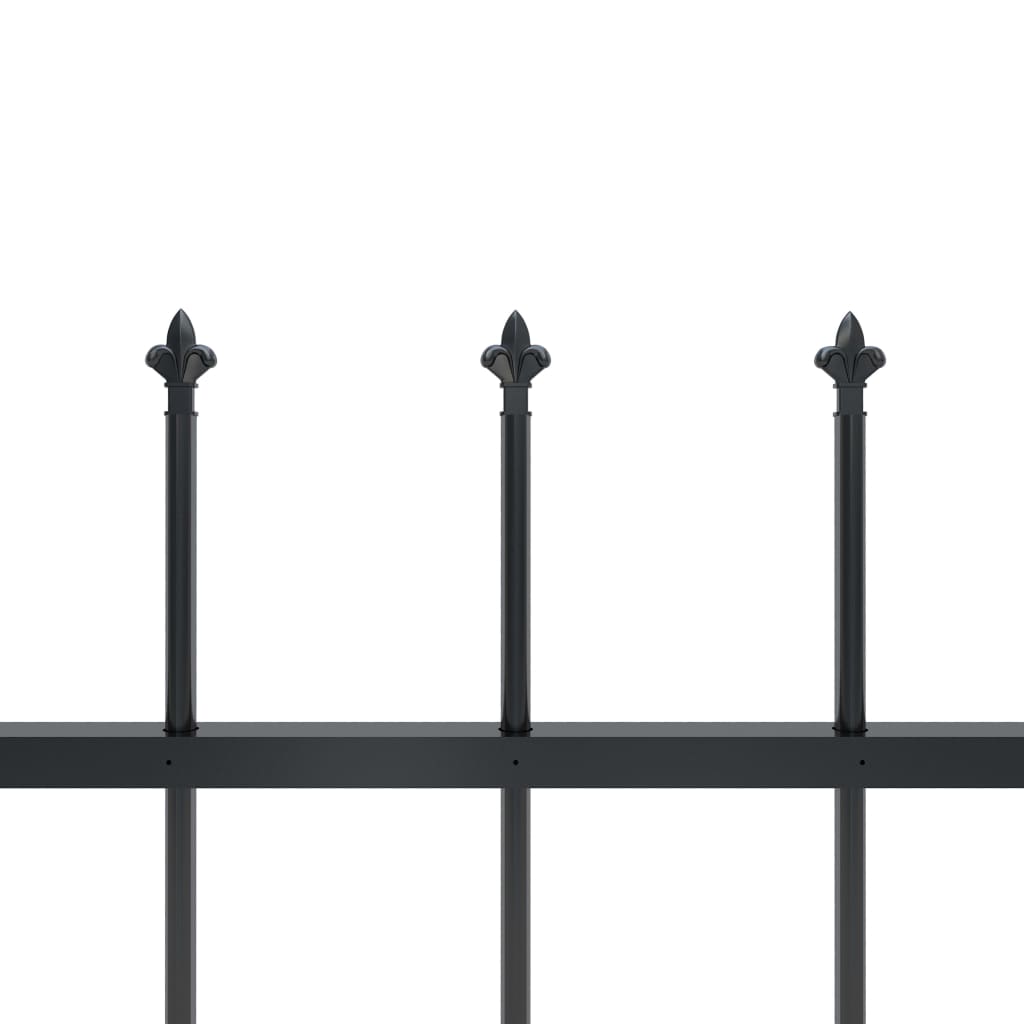 vidaXL Garden Fence with Spear Top Steel 3.4 m Black