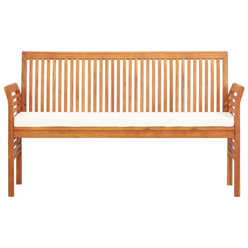 vidaXL 3-Seater Garden Bench with Cushion 150 cm Solid Acacia Wood