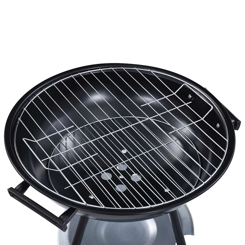 vidaXL Portable XXL Charcoal Kettle BBQ Grill with Wheels 44 cm