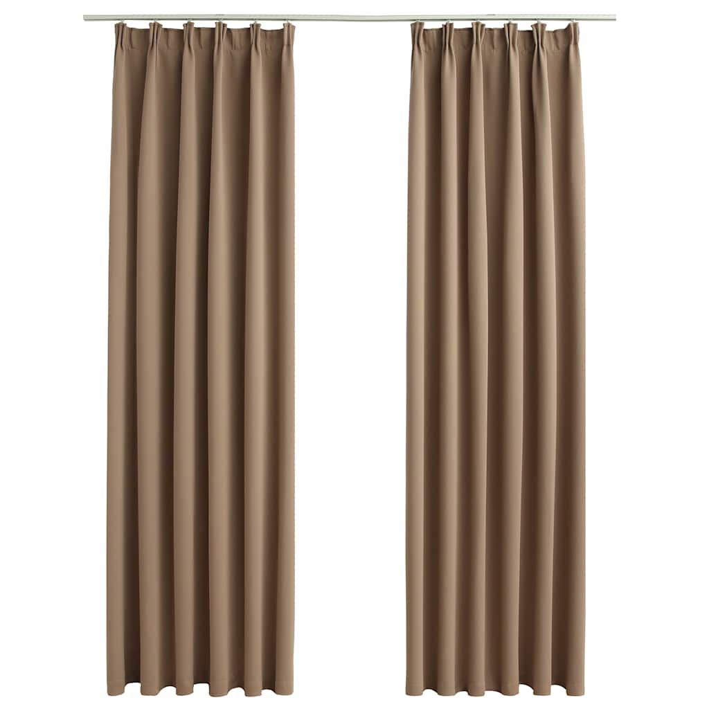 vidaXL Blackout Curtains with Hooks 2 pcs Taupe 140x245 cm