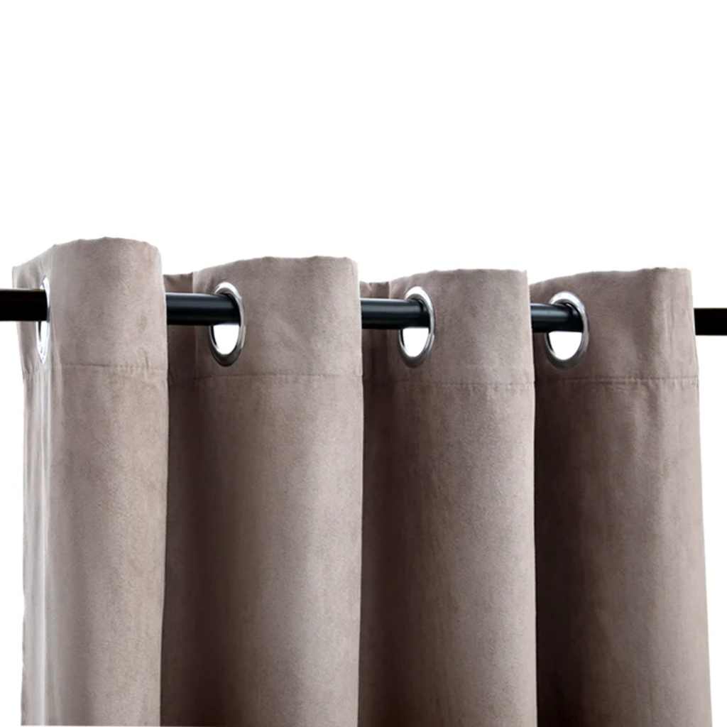 vidaXL Blackout Curtains with Metal Rings 2 pcs Taupe 140x225 cm