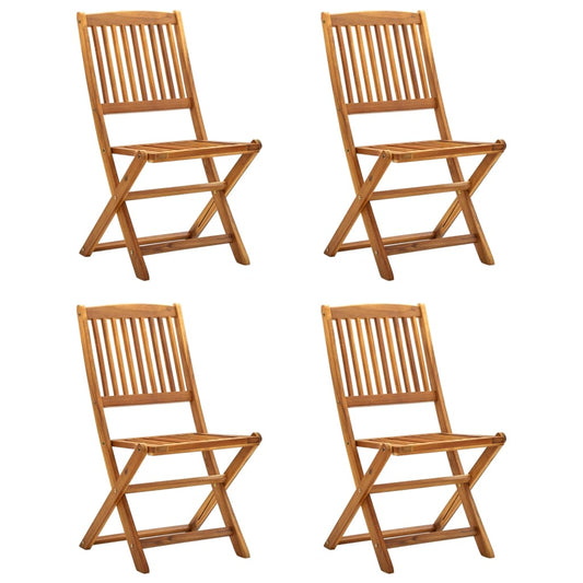 vidaXL Folding Outdoor Chairs 4 pcs Solid Acacia Wood