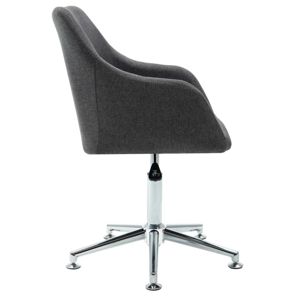 vidaXL Swivel Office Chair Dark Grey Fabric