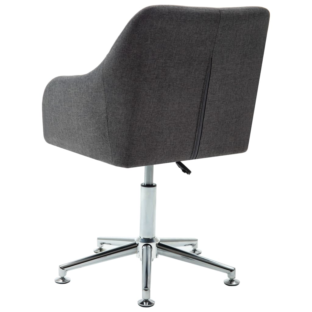 vidaXL Swivel Office Chair Dark Grey Fabric
