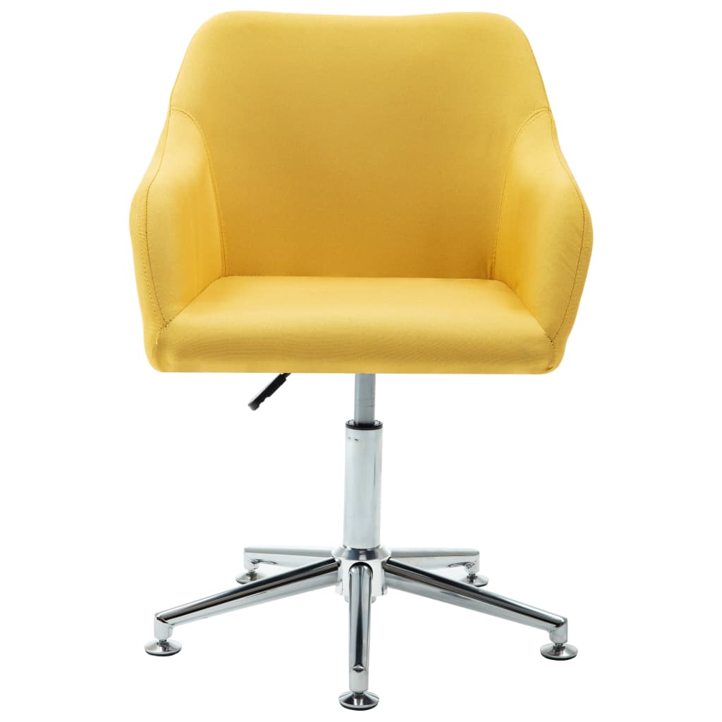 vidaXL Swivel Office Chair Yellow Fabric