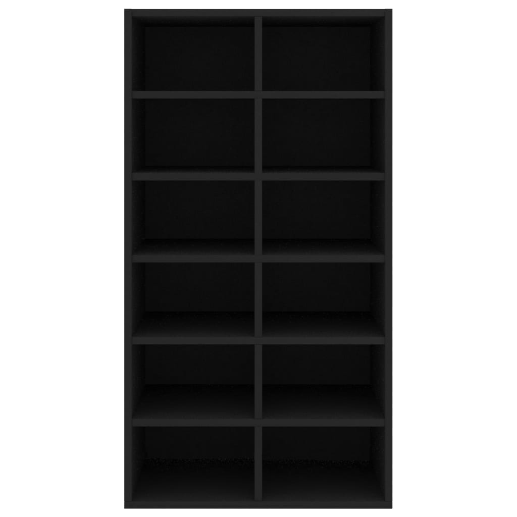vidaXL Shoe Rack Black 54x34x100.5 cm Engineered Wood